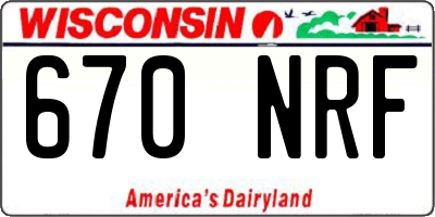 WI license plate 670NRF