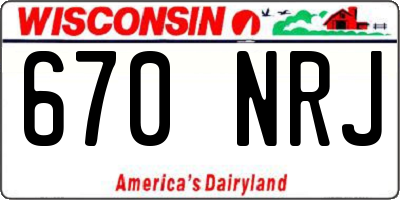 WI license plate 670NRJ
