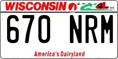WI license plate 670NRM