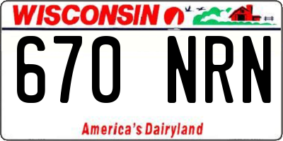WI license plate 670NRN