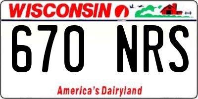 WI license plate 670NRS