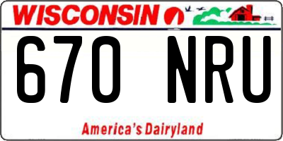 WI license plate 670NRU