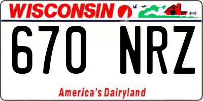 WI license plate 670NRZ