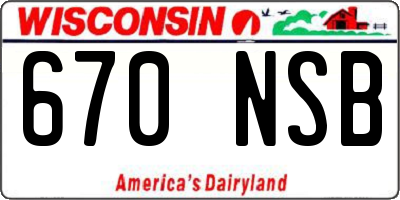 WI license plate 670NSB
