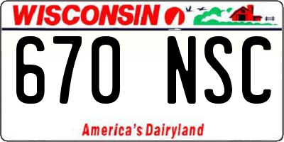 WI license plate 670NSC