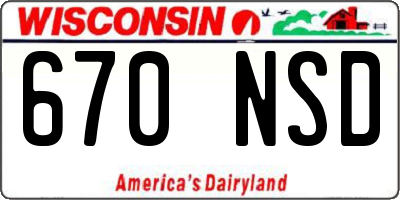 WI license plate 670NSD