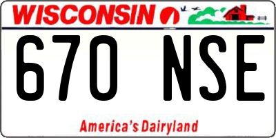 WI license plate 670NSE