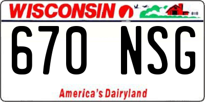 WI license plate 670NSG