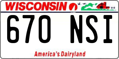 WI license plate 670NSI