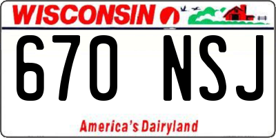 WI license plate 670NSJ