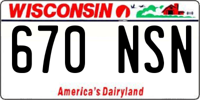 WI license plate 670NSN
