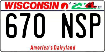 WI license plate 670NSP