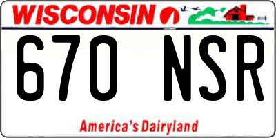 WI license plate 670NSR