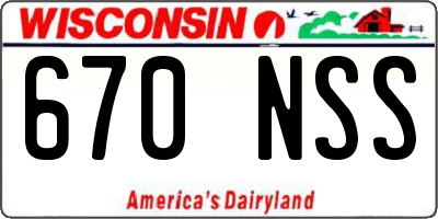 WI license plate 670NSS