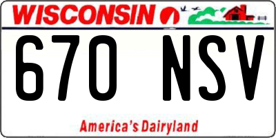 WI license plate 670NSV