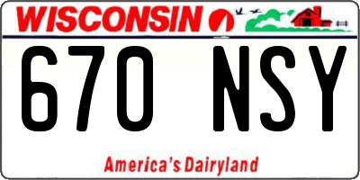 WI license plate 670NSY