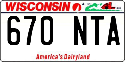 WI license plate 670NTA
