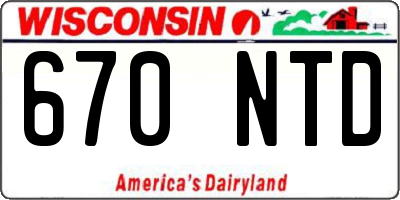 WI license plate 670NTD