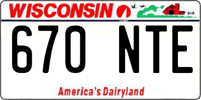 WI license plate 670NTE