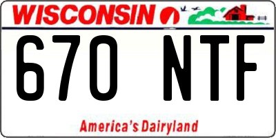 WI license plate 670NTF
