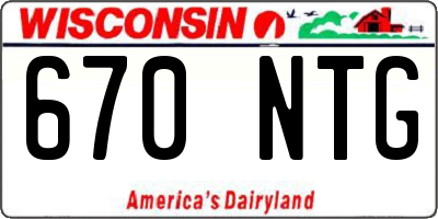 WI license plate 670NTG