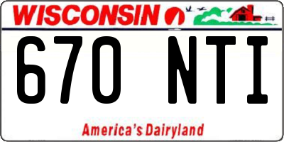 WI license plate 670NTI