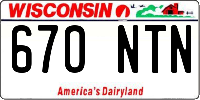 WI license plate 670NTN