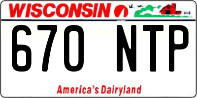 WI license plate 670NTP
