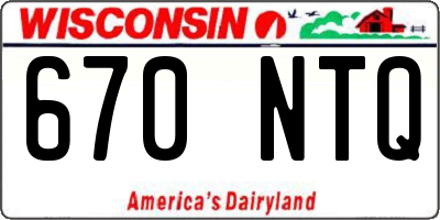 WI license plate 670NTQ