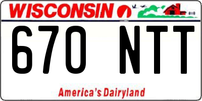 WI license plate 670NTT