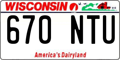 WI license plate 670NTU
