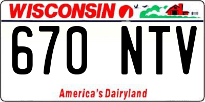 WI license plate 670NTV