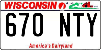 WI license plate 670NTY