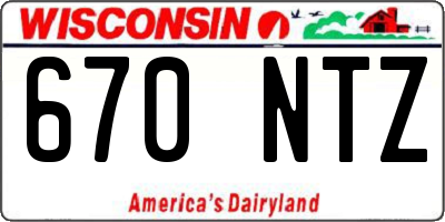 WI license plate 670NTZ