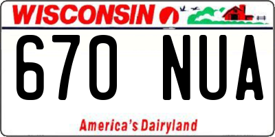 WI license plate 670NUA