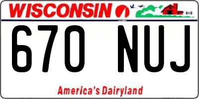 WI license plate 670NUJ