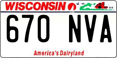 WI license plate 670NVA