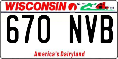 WI license plate 670NVB