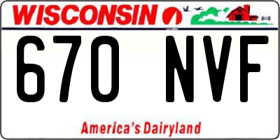 WI license plate 670NVF