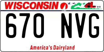 WI license plate 670NVG
