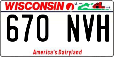 WI license plate 670NVH