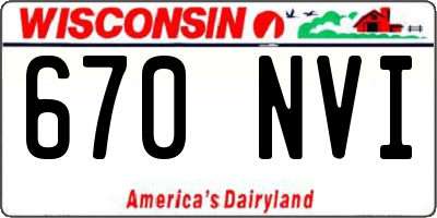 WI license plate 670NVI