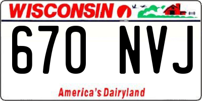 WI license plate 670NVJ