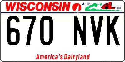 WI license plate 670NVK