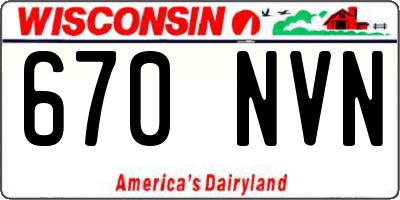 WI license plate 670NVN