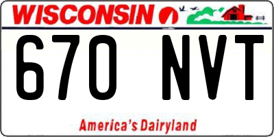 WI license plate 670NVT