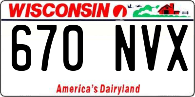 WI license plate 670NVX