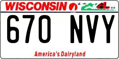 WI license plate 670NVY