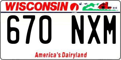WI license plate 670NXM