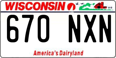 WI license plate 670NXN